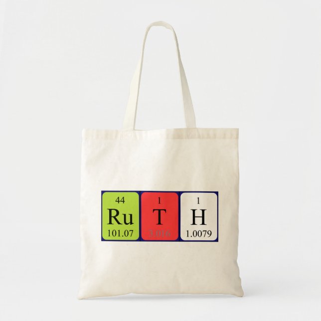 Bolsa de aleta de nombre de tabla periódica Ruth (Frente)