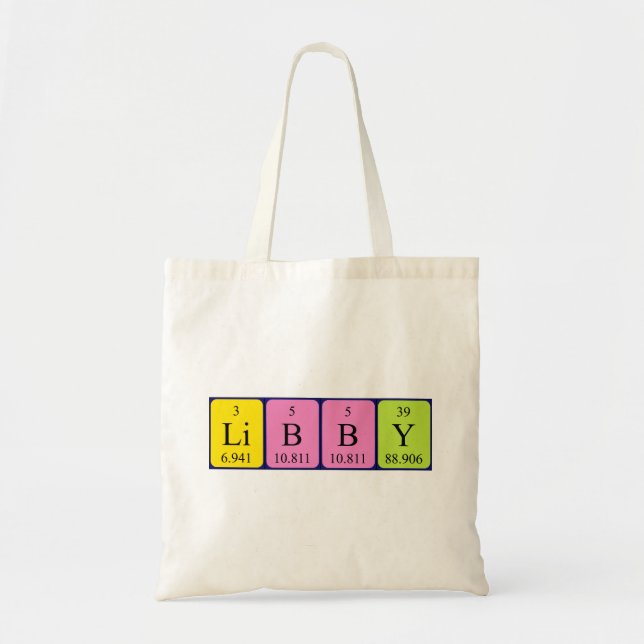 Bolsa de aletas de nombre de tabla periódica Libby (Frente)