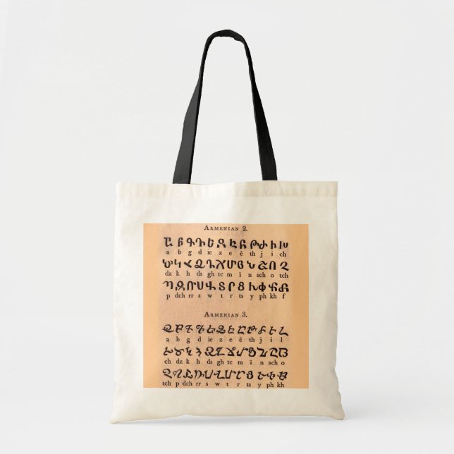 Bolsa de alfabetos armenio (Frente)