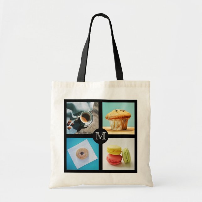 Bolsa de algodón con monograma personalizado de al (Frente)