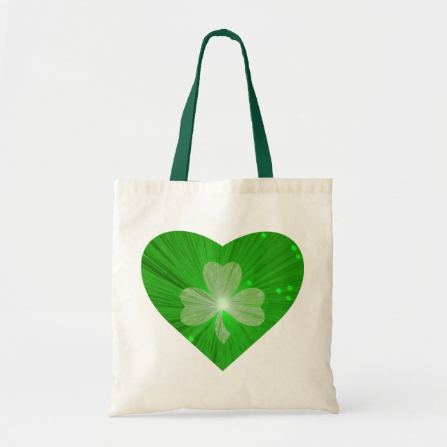 Bolsa de algodón con presupuesto para Shamrock Hea (Frente)
