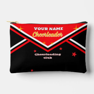 bolsa de animadora, personalizar rojo, blanco y ne
