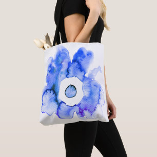 Bolsa de arte abstracto de acuarela floral dibujad