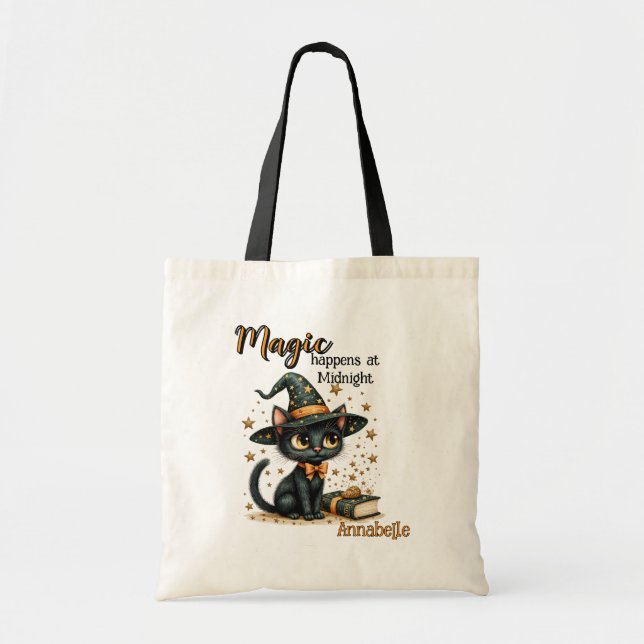 Bolsa de arte de gato negro, Halloween lindo (Frente)