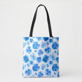 Bolsa de arte de la acuarela con flores azules de 
