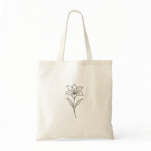 Bolsa de arte de la línea floral minimalista