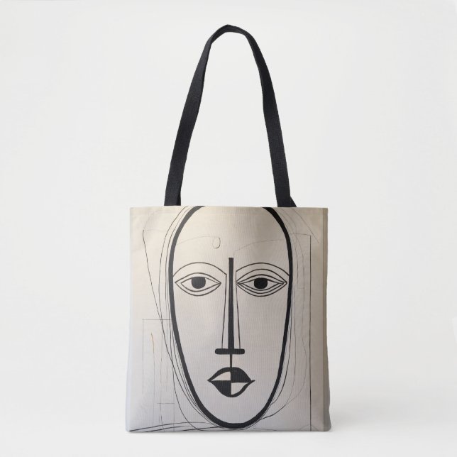 Bolsa de arte facial cubista - Diseño abstracto ún (Anverso)