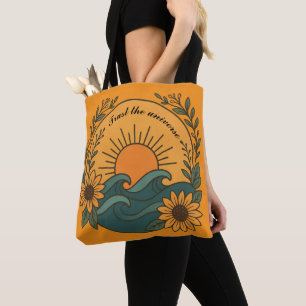 Bolsa de Arte Floral Espiritual Boho Sol y Olas