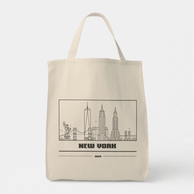Bolsa de arte para la silueta de Nueva York - Moda (Reverso)