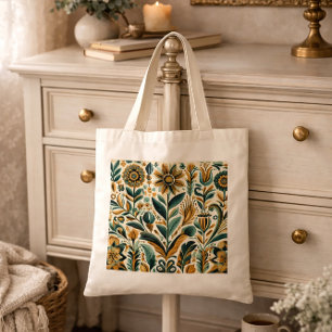Bolsa de arte popular mexicano con tonos de joyas 