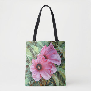 Bolsa de Arte Tote de Flores Tropicales Rosa