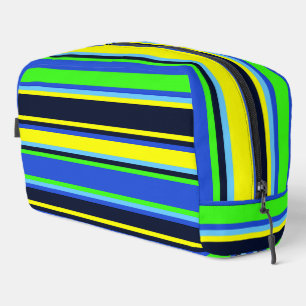 Bolsa de artículos de aseo con tira azul, limón y