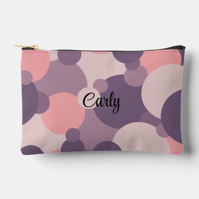 Bolsa de artículos de aseo de moléculas violeta y  (Anverso)