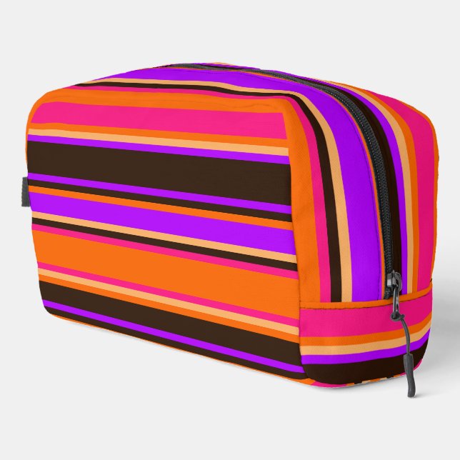 Bolsa de artículos de aseo de rayas moradas y de m (Esquina derecha)
