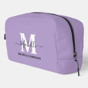 Bolsa de artículos de aseo púrpura con monograma