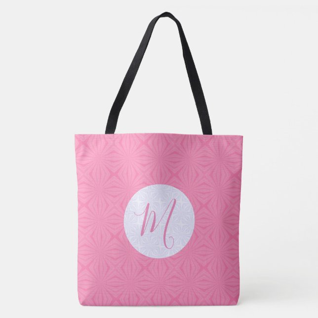 Bolsa de asas con iniciales personalizadas de cuad (Anverso)