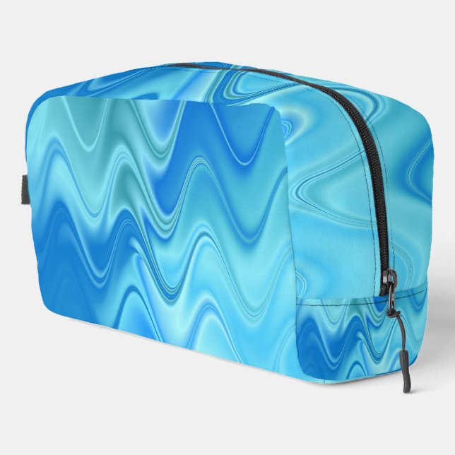 Bolsa de aseo abstracta azul ondulada (Esquina derecha)