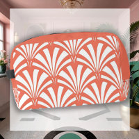 Bolsa de aseo Art Déco Coral Fizz y White Fans