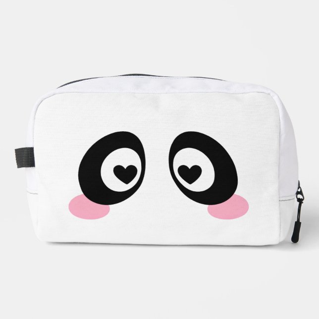 Bolsa de aseo con emoji de doble cara linda (Anverso)