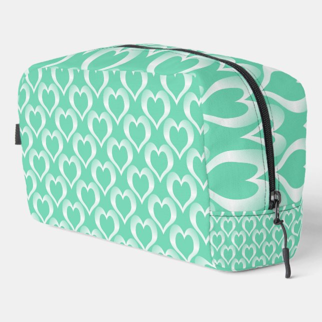 Bolsa de aseo con estampado de corazones blancos a (Esquina derecha)