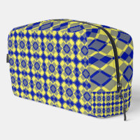 Bolsa de aseo con estampado de cuadros argyle azul