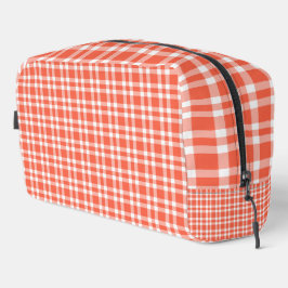 Bolsa de aseo con estampado de cuadros blanca cora