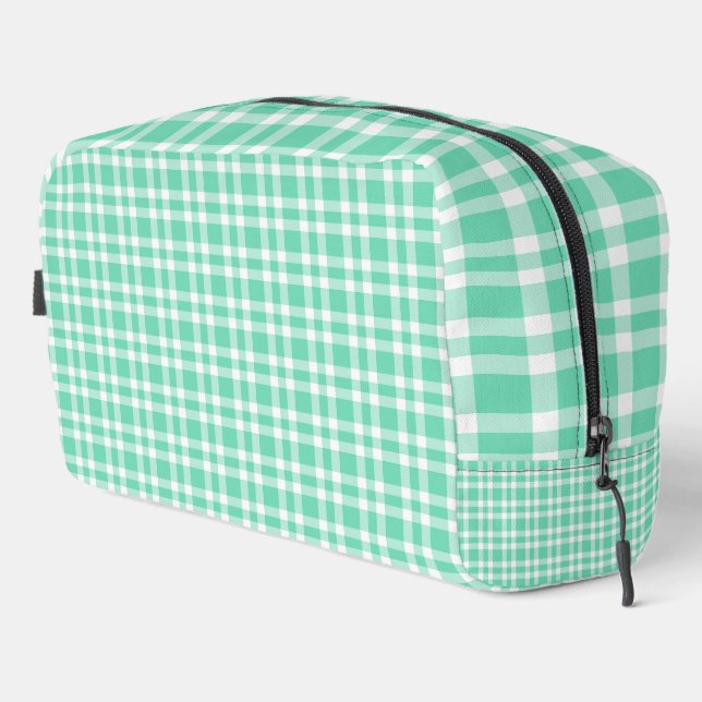 Bolsa de aseo con estampado de cuadros blancos agu (Esquina derecha)