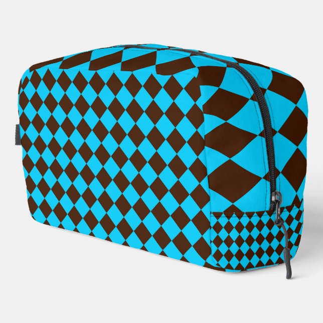 Bolsa de aseo con estampado de cuadros diamantados (Esquina derecha)