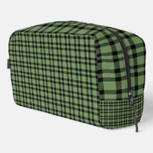 Bolsa de aseo con estampado de cuadros negros y ve