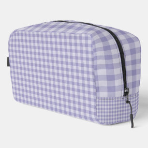 Bolsa de aseo con estampado de cuadros púrpura