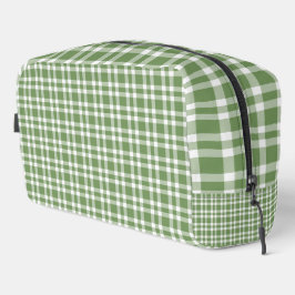 Bolsa de aseo con estampado de cuadros verdes y bl