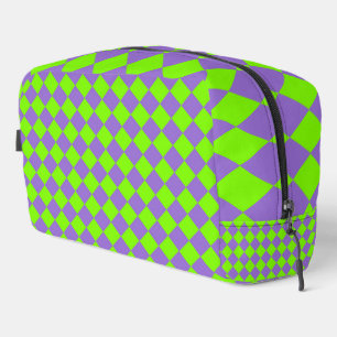 Bolsa de aseo con estampado de diamantes a cuadros