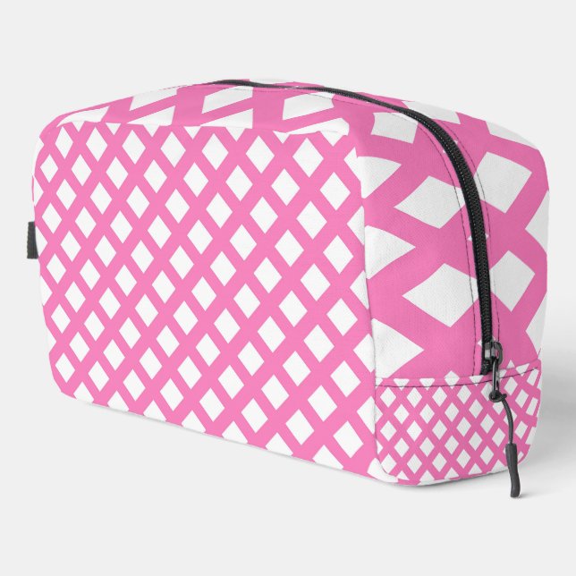 Bolsa de aseo con estampado de diamantes de cuadro (Esquina derecha)