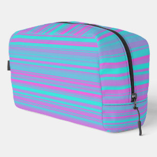 Bolsa de aseo con estampado de rayas azules morada
