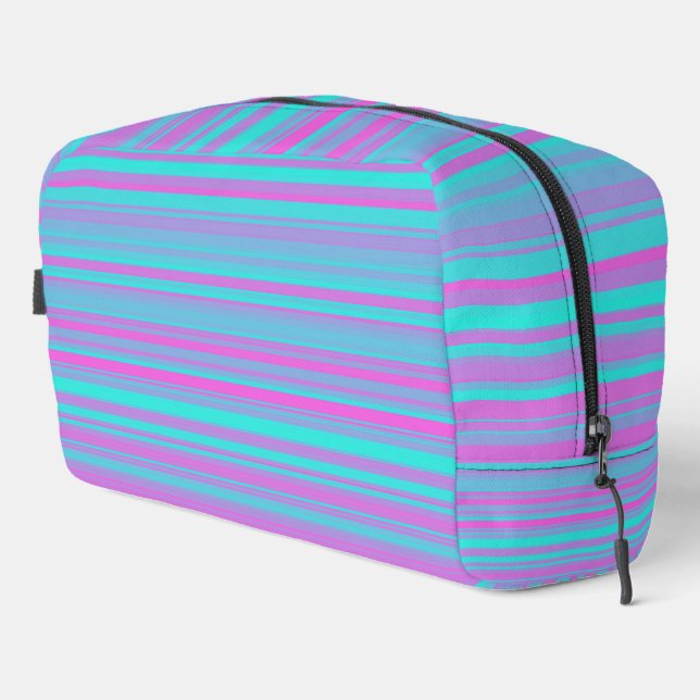 Bolsa de aseo con estampado de rayas azules morada (Esquina derecha)