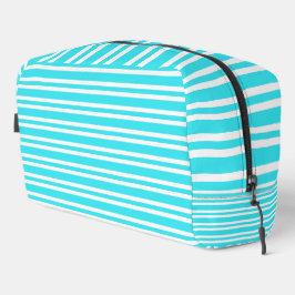 Bolsa de aseo con estampado de rayas azules y blan