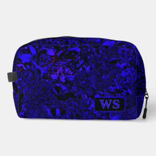 Bolsa de aseo con monograma azul vibrante