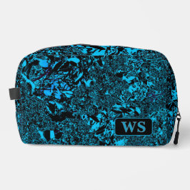 Bolsa de aseo con monograma de azul claro vibrante