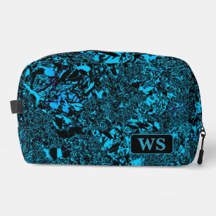 Bolsa de aseo con monograma de azul claro vibrante