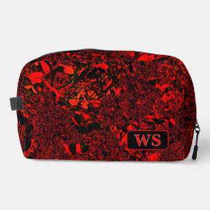 Bolsa de aseo con monograma de rojo vibrante