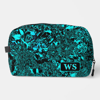 Bolsa de aseo con monograma en verde azulado vibra