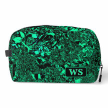 Bolsa de aseo con monograma en verde vibrante