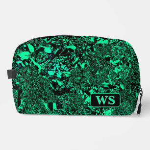 Bolsa de aseo con monograma en verde vibrante