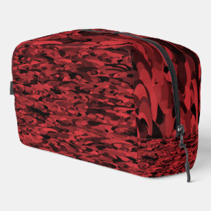 Bolsa de aseo con patrón abstracto rojo y negro