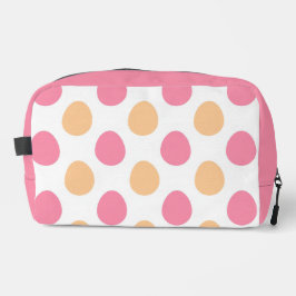 Bolsa de aseo con patrón de huevos de Pascua rosa