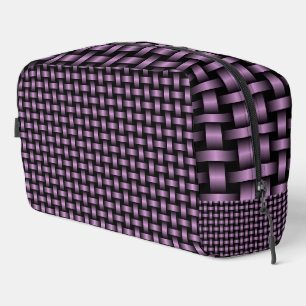 Bolsa de aseo con patrón de tejido negro morado