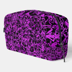 Bolsa de aseo con patrón de triángulo negro morado