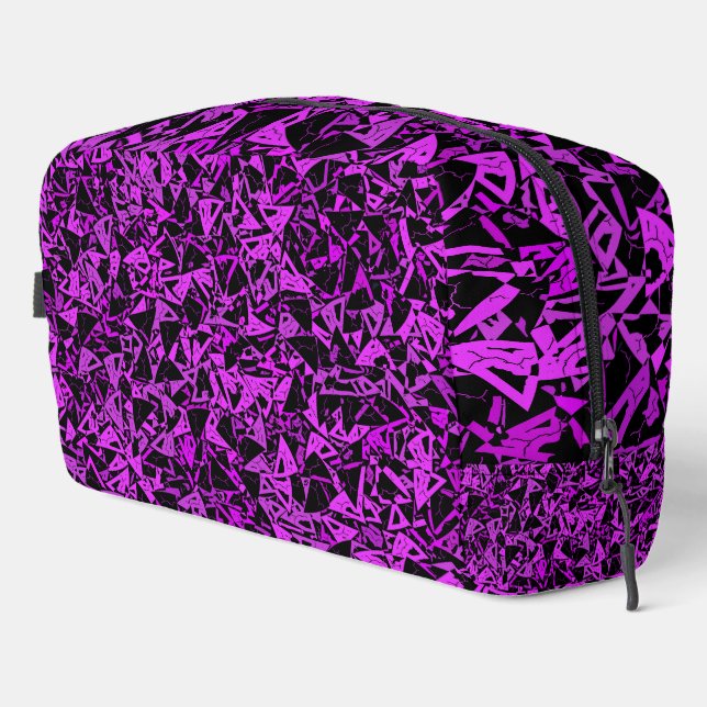 Bolsa de aseo con patrón de triángulo negro morado (Esquina derecha)