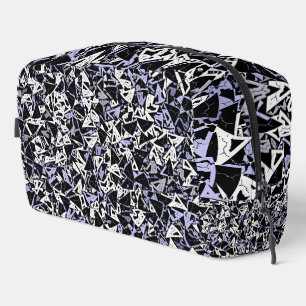 Bolsa de aseo con patrón de triángulo negro morado