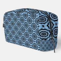 Bolsa de aseo con patrón floral negro azul sin cos